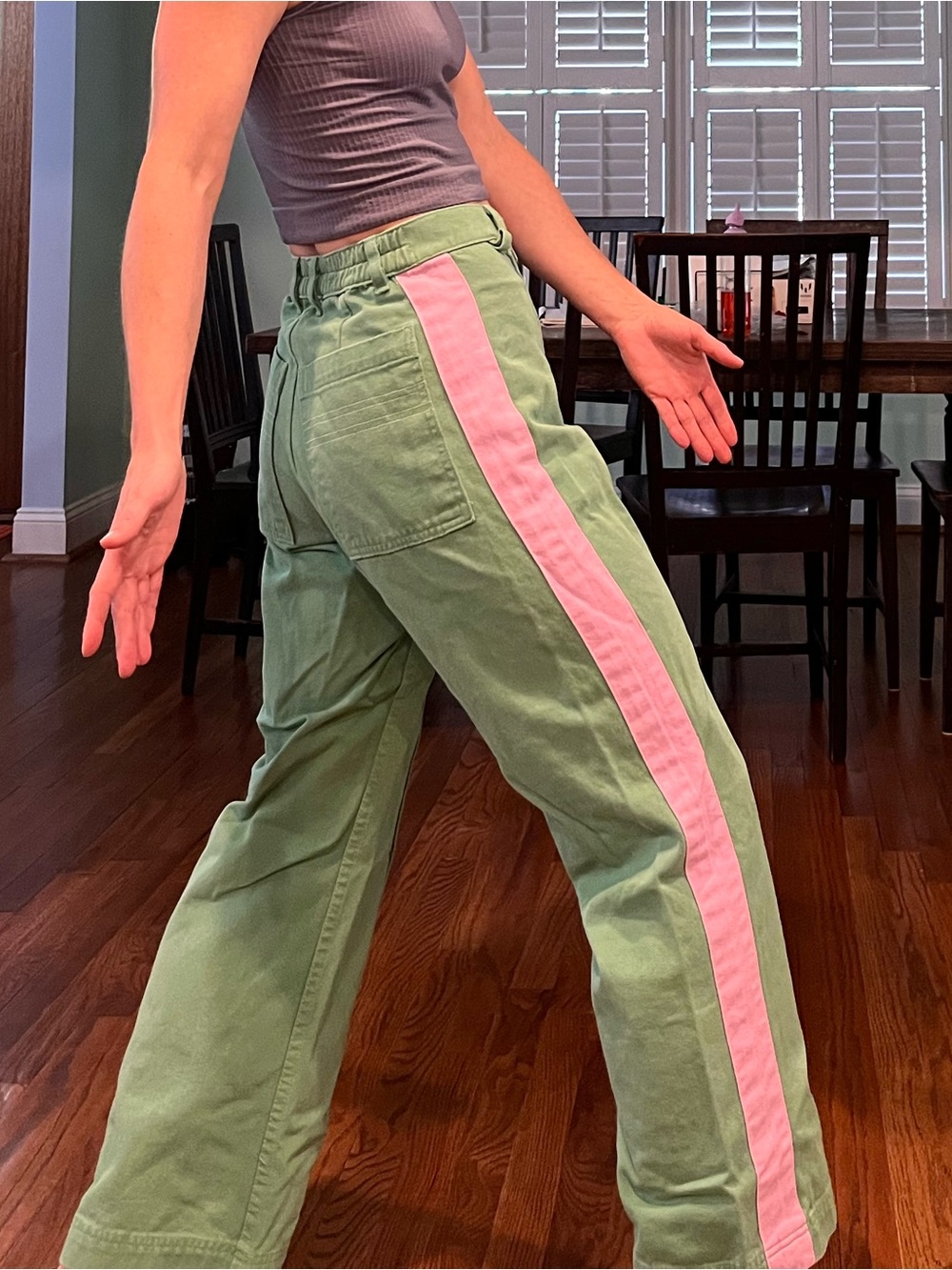 Big Bud Press green and lavender Western pants